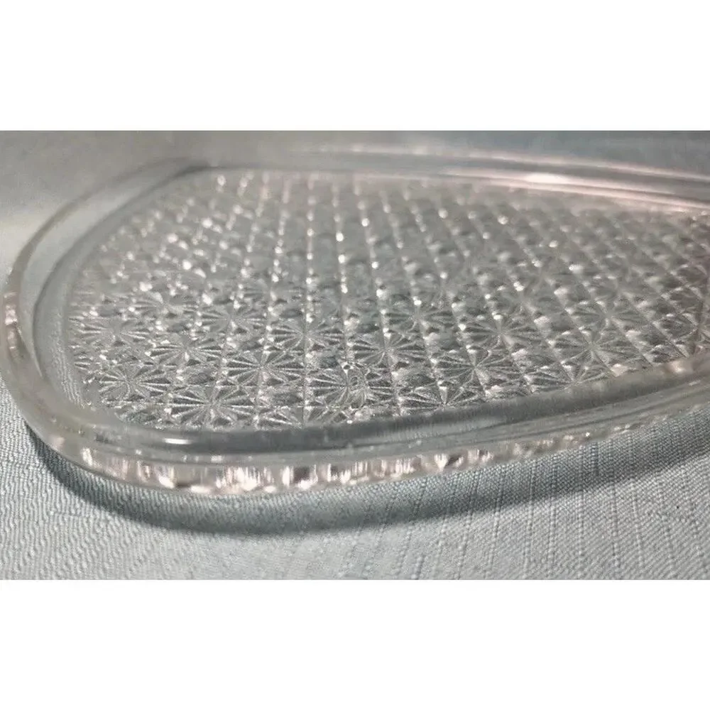 Vtg 1950s MCM Anchor Hocking Triangle Daisy & Button Glass Snack Plates 16 Plate
